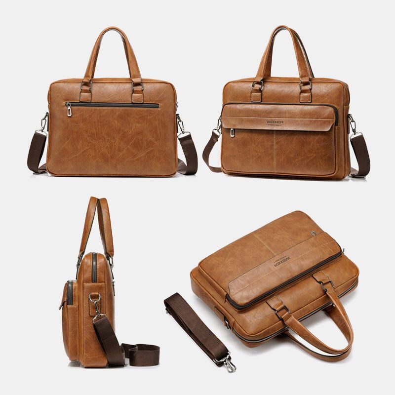 Heren Grote Capaciteit Vintage 13 Inch Computertas Messenger Bag Crossbody Tassen Schoudertas Aktetas