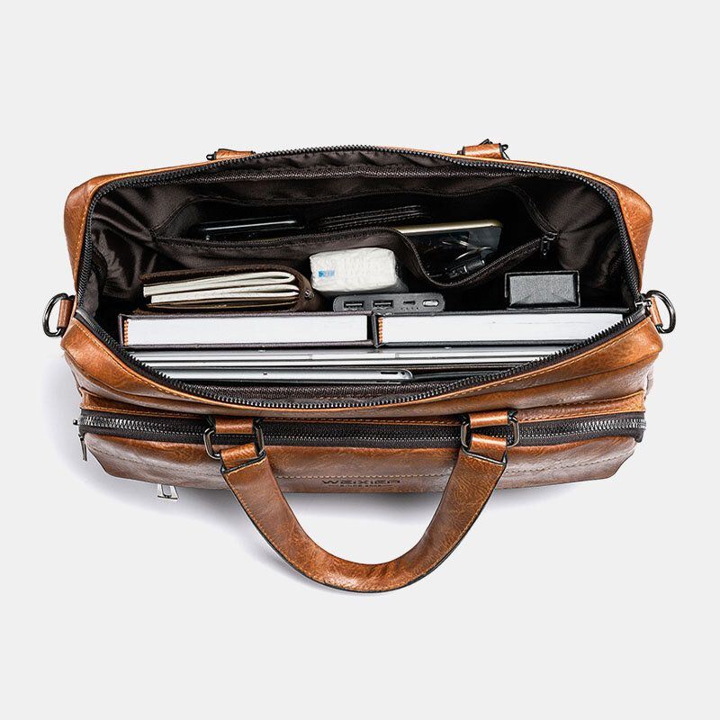 Heren Grote Capaciteit Vintage 13 Inch Computertas Messenger Bag Crossbody Tassen Schoudertas Aktetas