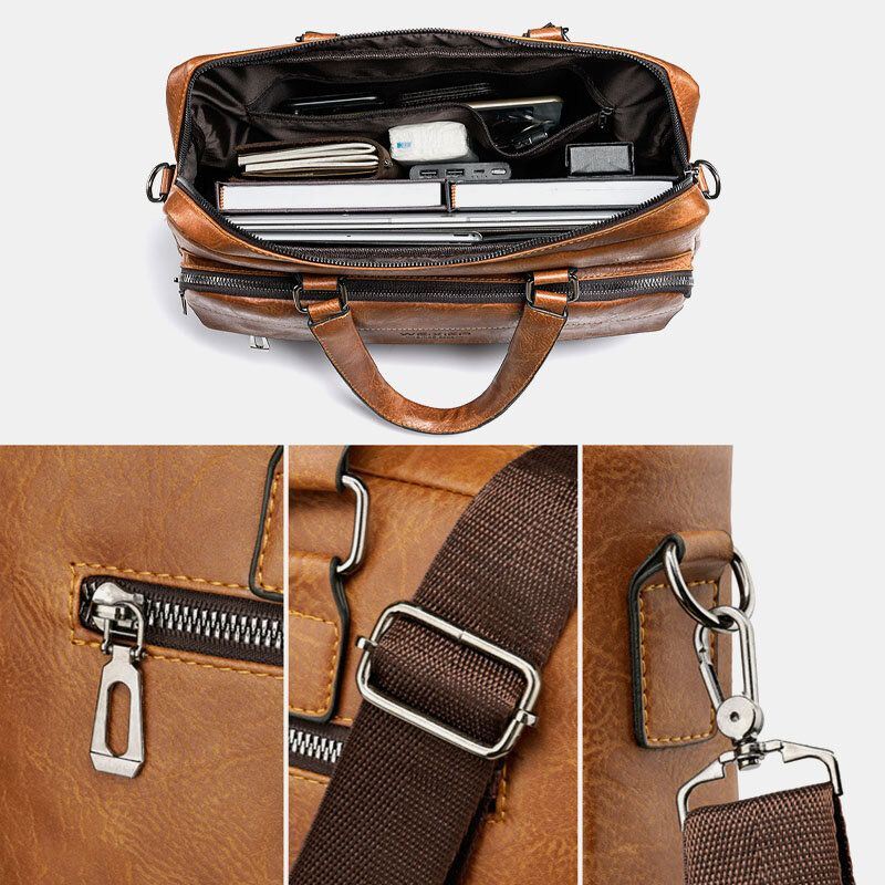 Heren Grote Capaciteit Vintage 13 Inch Computertas Messenger Bag Crossbody Tassen Schoudertas Aktetas