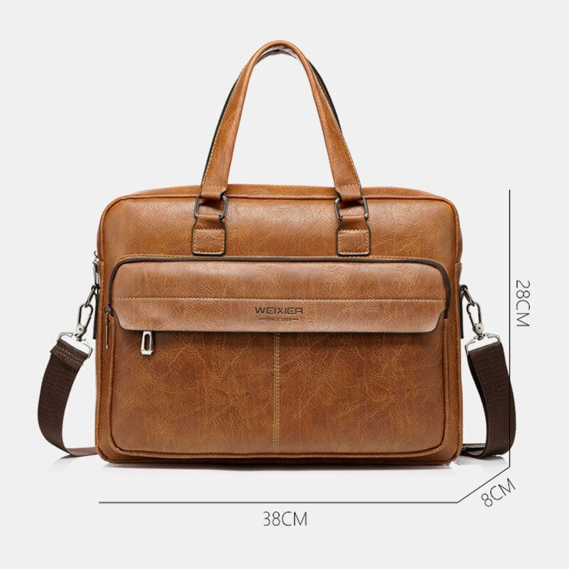 Heren Grote Capaciteit Vintage 13 Inch Computertas Messenger Bag Crossbody Tassen Schoudertas Aktetas