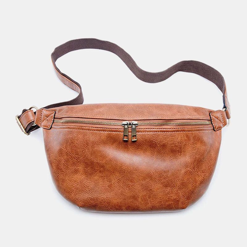 Heren Grote Capaciteit Waterdichte Crossbody Tas Pu Leer Anti-diefstal Casual Heuptas Borsttas Schoudertas: