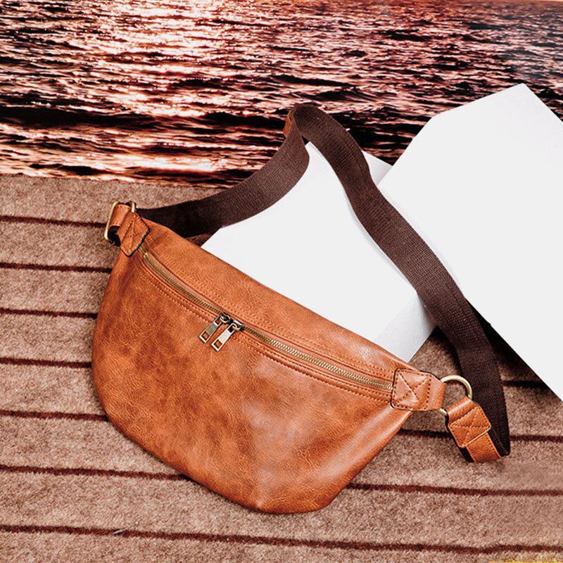 Heren Grote Capaciteit Waterdichte Crossbody Tas Pu Leer Anti-diefstal Casual Heuptas Borsttas Schoudertas: