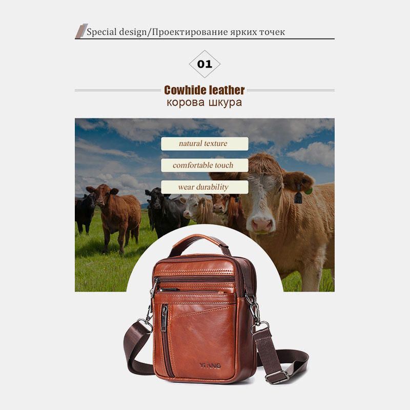 Heren Kleine Lederen Schoudertas Met Grote Capaciteit Crossbody Tas