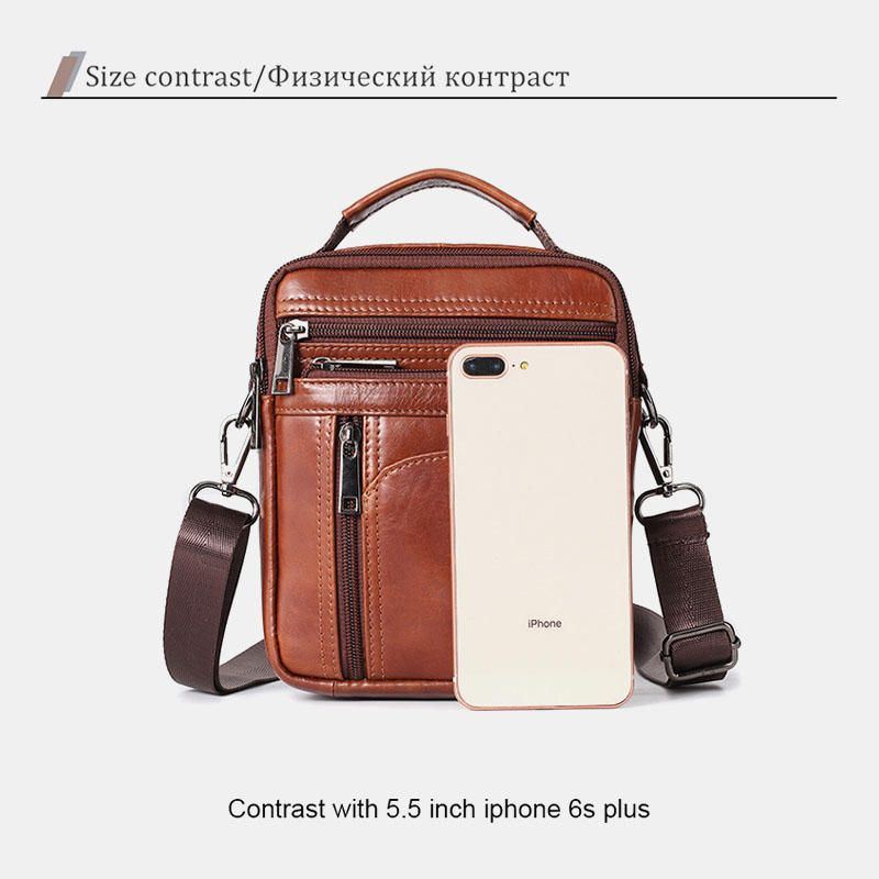 Heren Kleine Lederen Schoudertas Met Grote Capaciteit Crossbody Tas