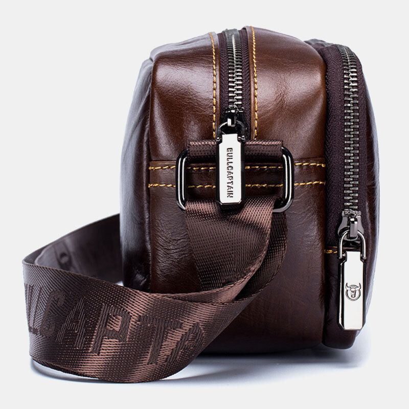 Heren Koeienhuid Multifunctionele Grote Capaciteit Ritsvak Crossbody Tassen Schoudertas Messenger Bag