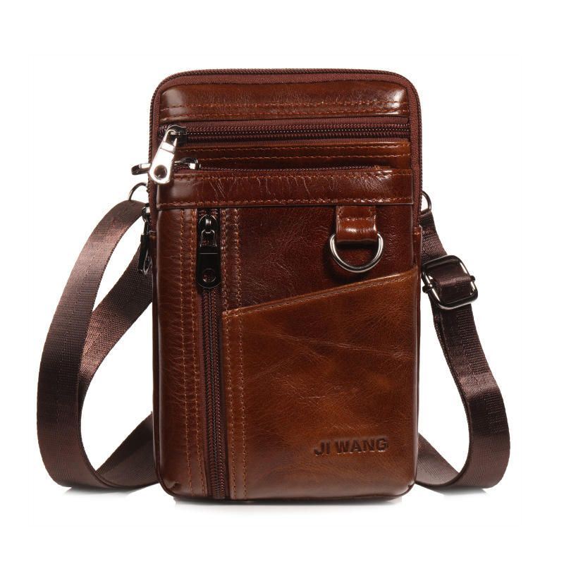 Heren Koeienhuid Multifunctionele Heuptas Vintage Crossbody Tas