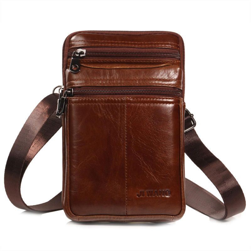 Heren Koeienhuid Multifunctionele Heuptas Vintage Crossbody Tas