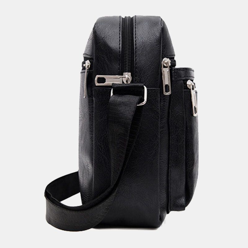 Heren Kunstleer Casual Grote Capaciteit Multi-layer Zakelijke Crossbody Tas