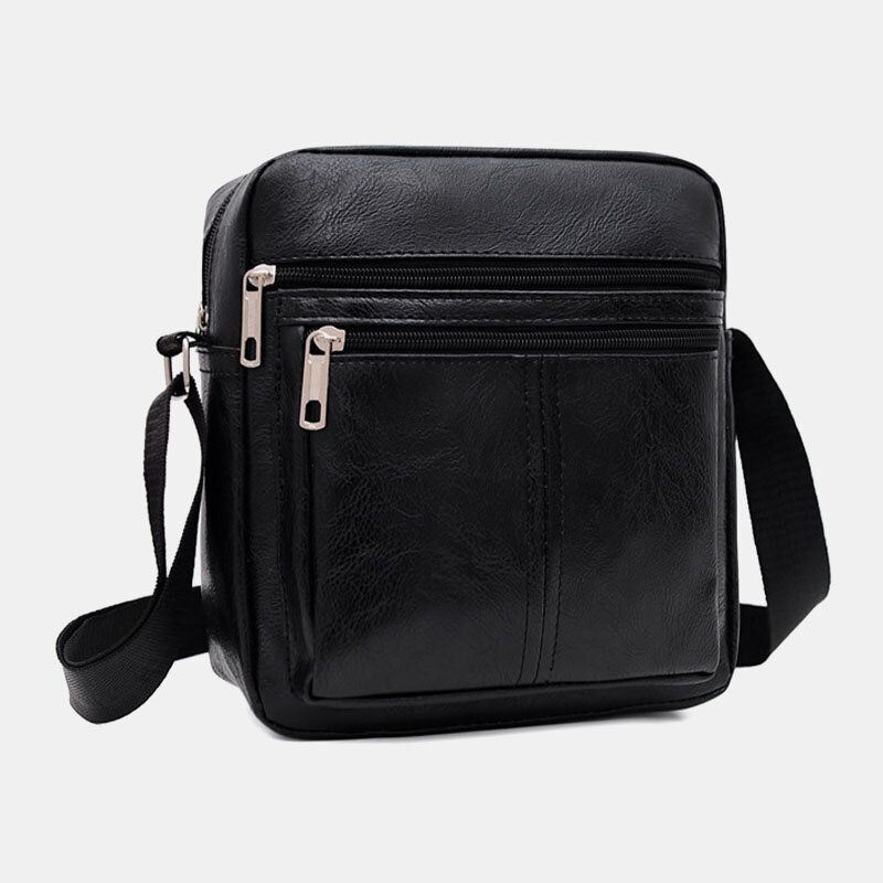 Heren Kunstleer Casual Grote Capaciteit Multi-layer Zakelijke Crossbody Tas