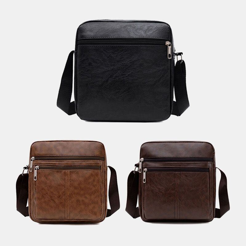 Heren Kunstleer Casual Grote Capaciteit Multi-layer Zakelijke Crossbody Tas