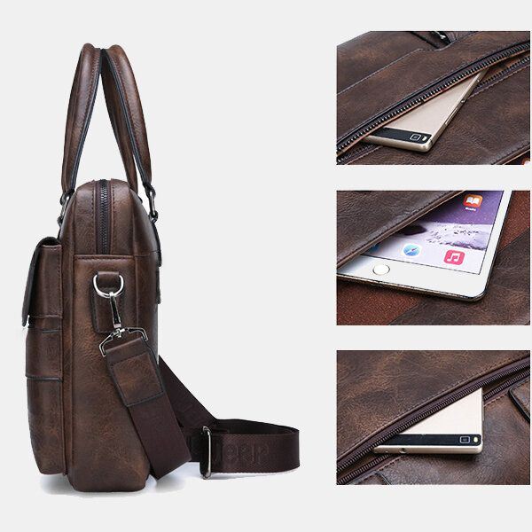 Heren Kunstleer Vintage Zakelijke Tas Messenger Bag Crossbody Tas Kantoor Werk