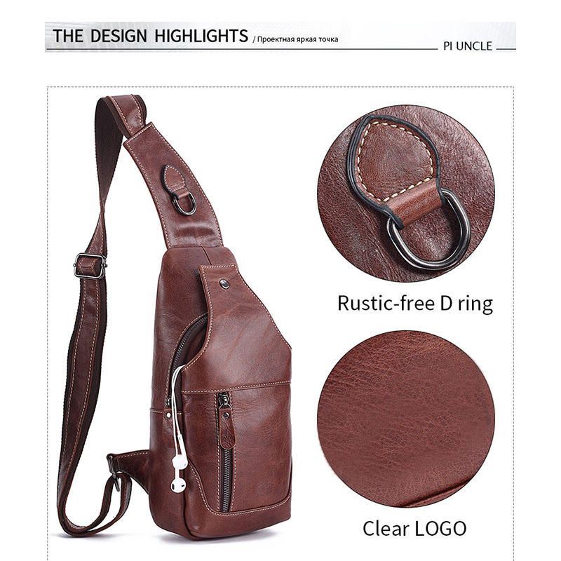 Heren Lederen Anti-diefstal Crossbody Tas Borsttas