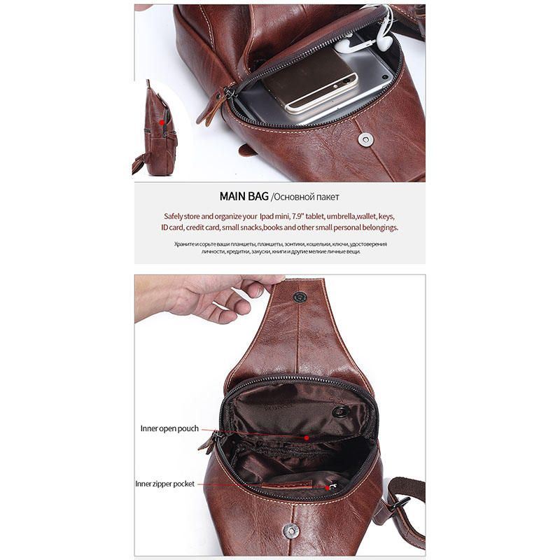 Heren Lederen Anti-diefstal Crossbody Tas Borsttas