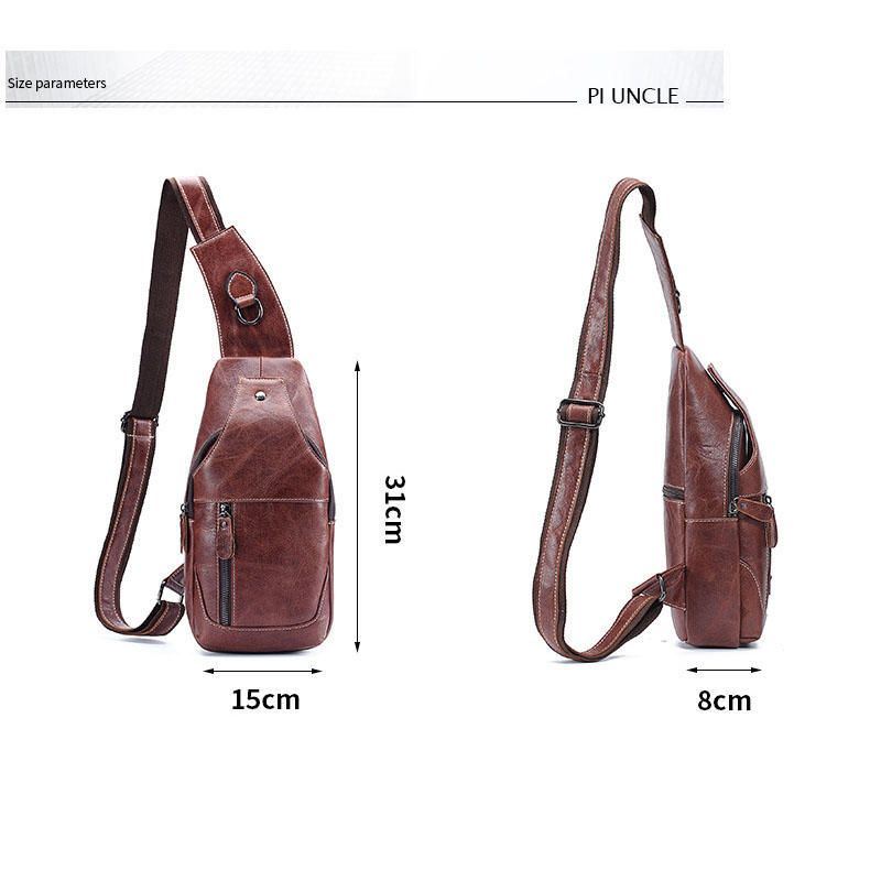 Heren Lederen Anti-diefstal Crossbody Tas Borsttas