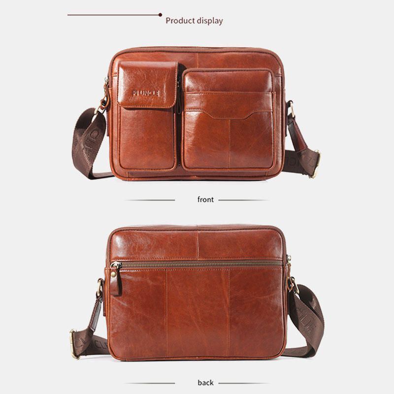 Heren Lederen Crossbody Tas Met Grote Capaciteit Zakelijke Tas Voor Buitenactiviteiten