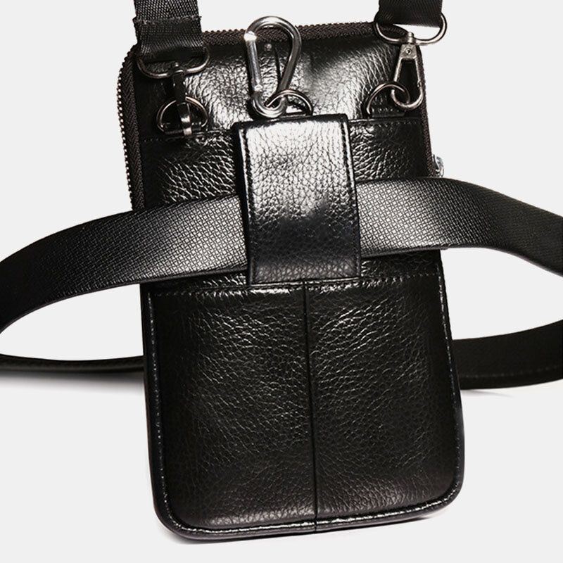 Heren Lederen Heuptas Casual Crossbody Tas Schoudertas