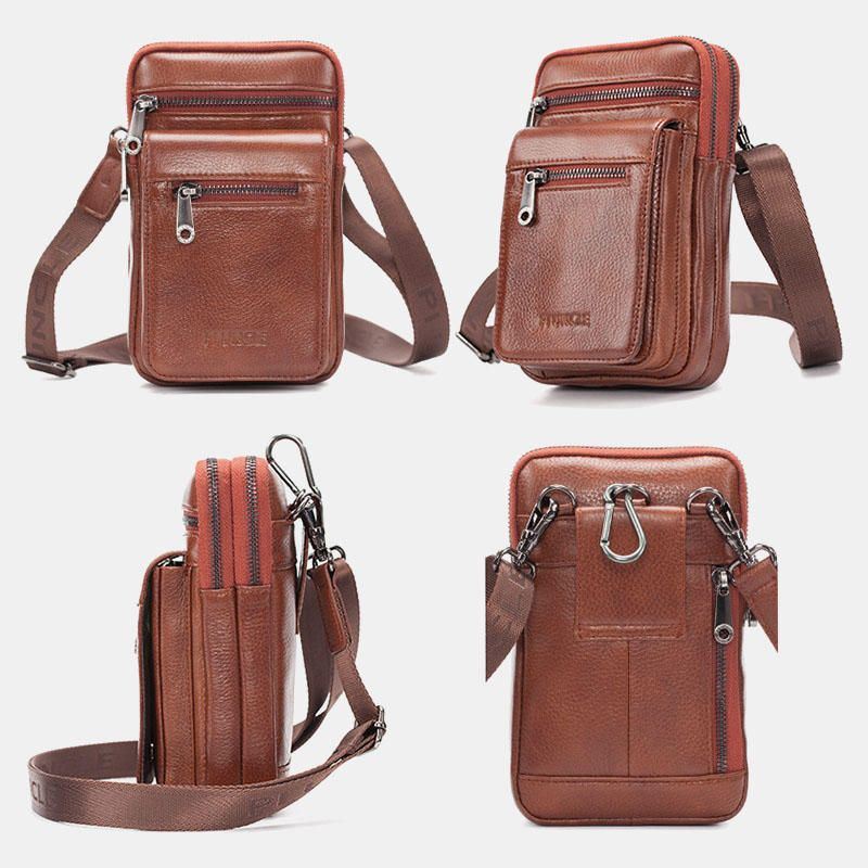 Heren Lederen Heuptas Crossbody Tas Schoudertas