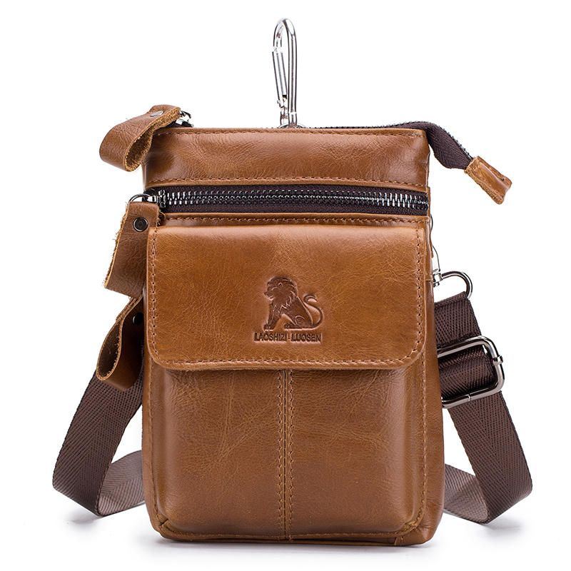 Heren Lederen Multi-carry Crossbody Tas Koeienhuid Tas