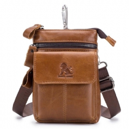 Heren Lederen Multi-carry Crossbody Tas Koeienhuid Tas