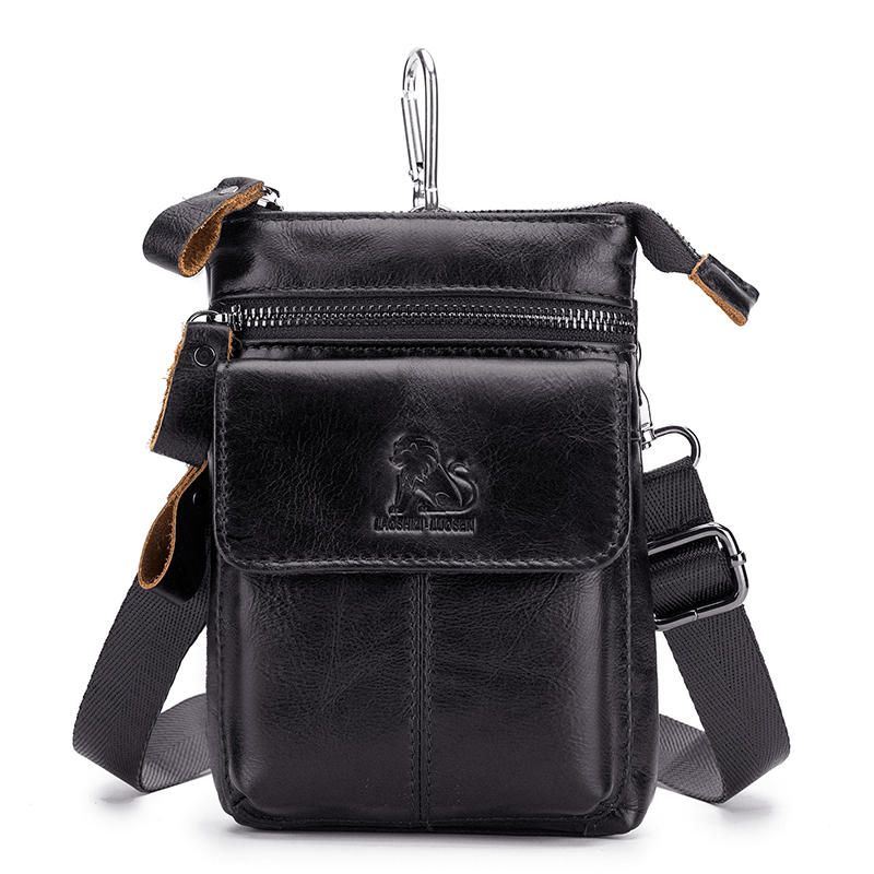 Heren Lederen Multi-carry Crossbody Tas Koeienhuid Tas