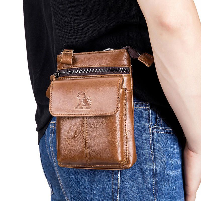 Heren Lederen Multi-carry Crossbody Tas Koeienhuid Tas