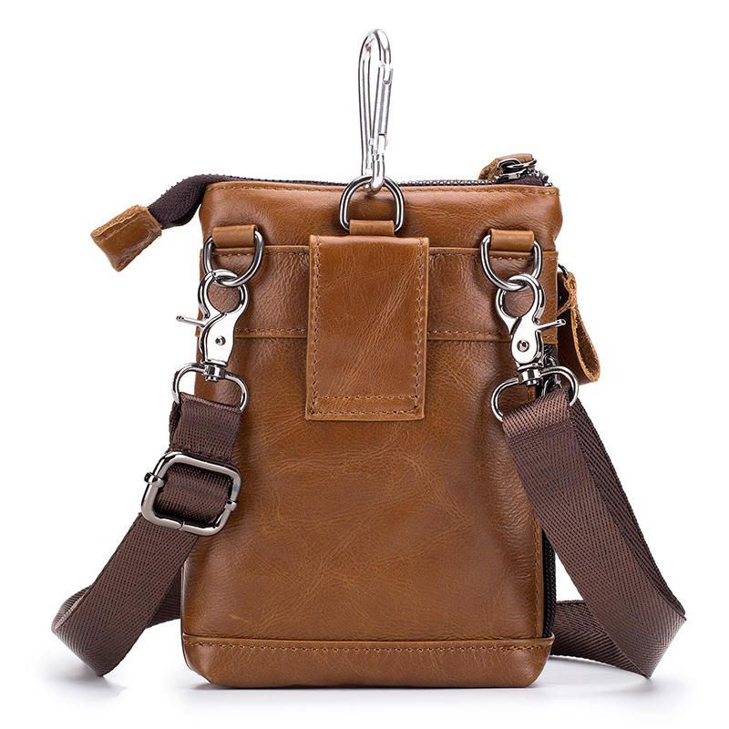 Heren Lederen Multi-carry Crossbody Tas Koeienhuid Tas