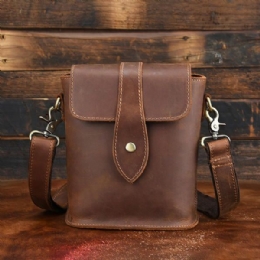 Heren Lederen Vintage Schoudertas Crossbody Tas