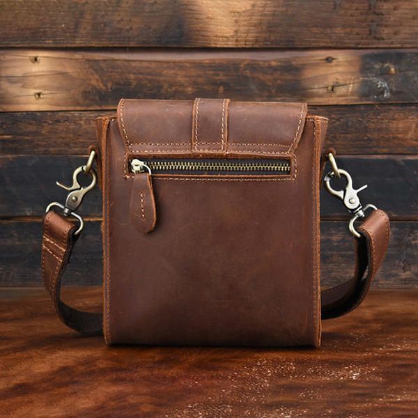 Heren Lederen Vintage Schoudertas Crossbody Tas