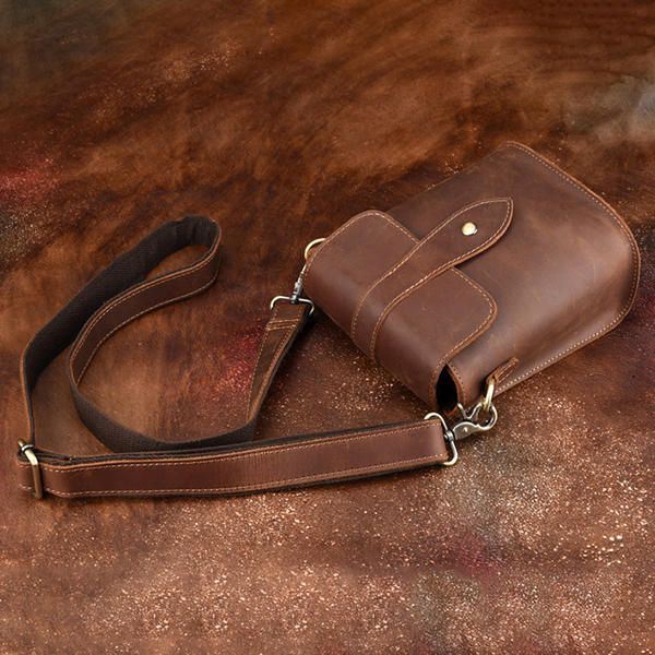 Heren Lederen Vintage Schoudertas Crossbody Tas