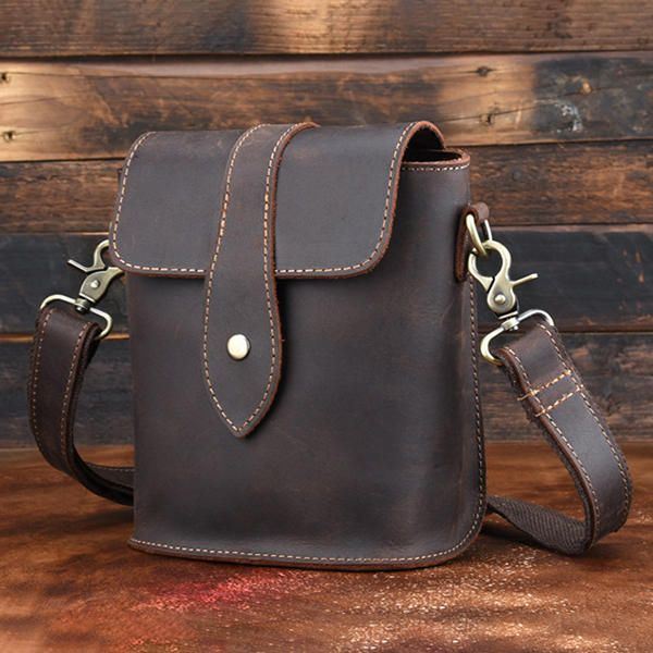 Heren Lederen Vintage Schoudertas Crossbody Tas