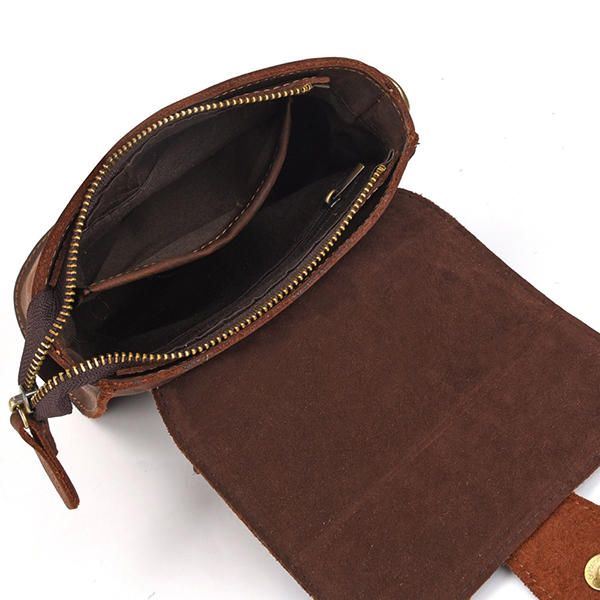 Heren Lederen Vintage Schoudertas Crossbody Tas