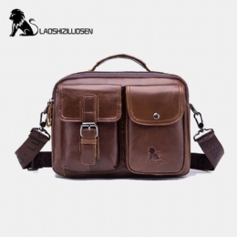 Heren Lederen Vintage Zakelijke Tas Crossbody Tas Handtas Voor Werk