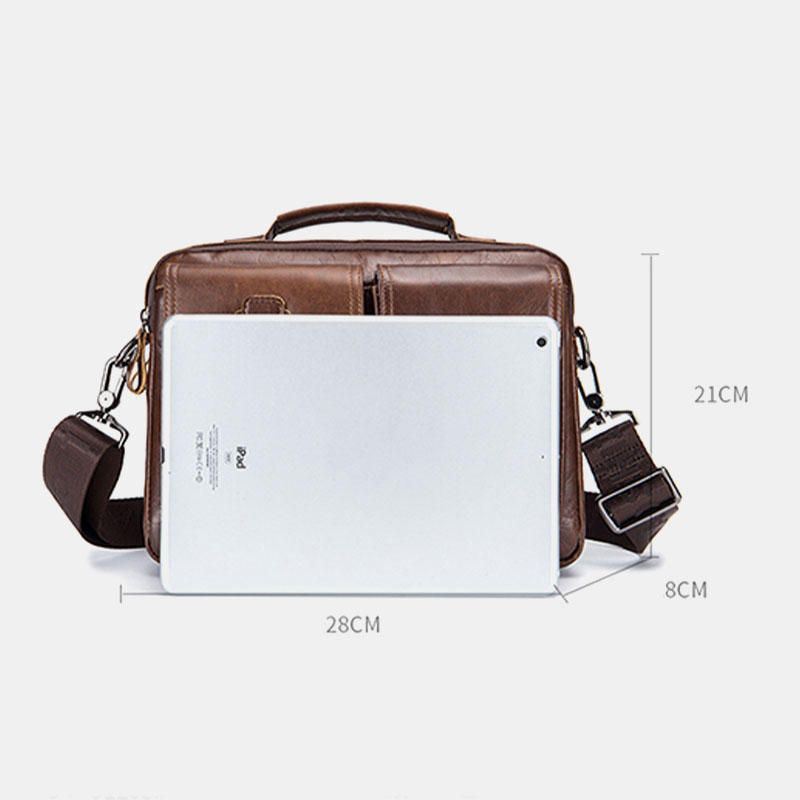 Heren Lederen Vintage Zakelijke Tas Crossbody Tas Handtas Voor Werk