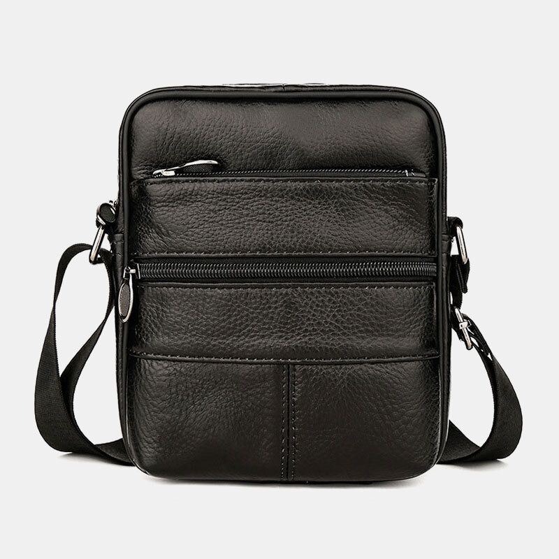 Heren Multi-pocket Anti-diefstal Eerste Laag Koeienhuid Crossbody Tassen Retro Grote Capaciteit Lichtgewicht 6.5 Inch Phne Bag Messenger Bag Handtas