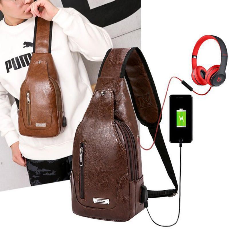 Heren Multifunctionele Usb Crossbody Tas Borsttas Schoudertas Zakelijk Outdoor