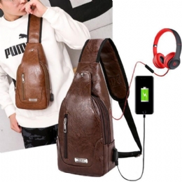 Heren Multifunctionele Usb Crossbody Tas Borsttas Schoudertas Zakelijk Outdoor