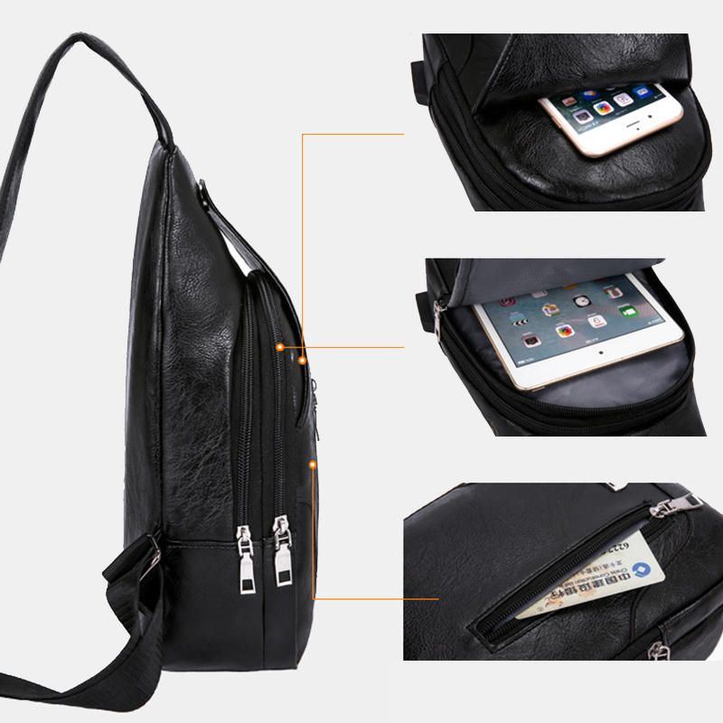 Heren Multifunctionele Usb Crossbody Tas Borsttas Schoudertas Zakelijk Outdoor