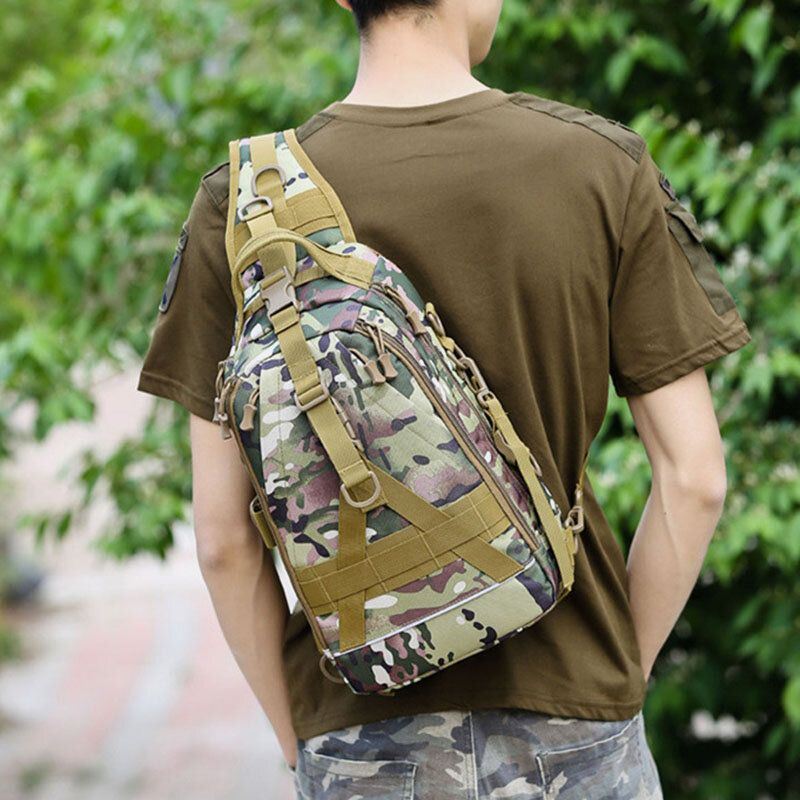 Heren Oxford Camo Multifunctionele Waterdichte Buitensporten Rijden Tactische Schoudertas Crossbody Tas Borsttas