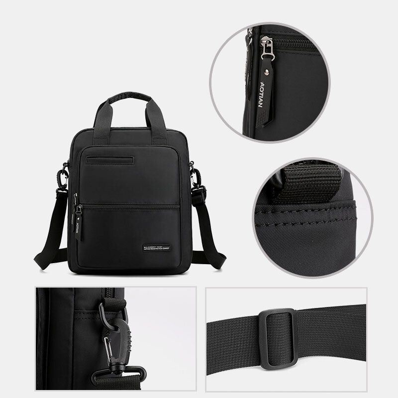 Heren Oxford Doek Grote Capaciteit Waterdichte Multi-carry Multifunctionele 13 Inch Laptoptas Aktetas Schoudertas Crossbody Tas