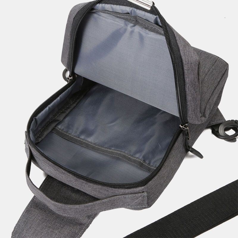 Heren Polyester Usb Opladen Grote Capaciteit Multi-layer Zakelijke Crossbodytas Borsttas Sling Bag