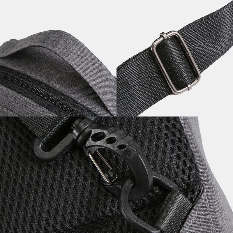 Heren Polyester Usb Opladen Grote Capaciteit Multi-layer Zakelijke Crossbodytas Borsttas Sling Bag