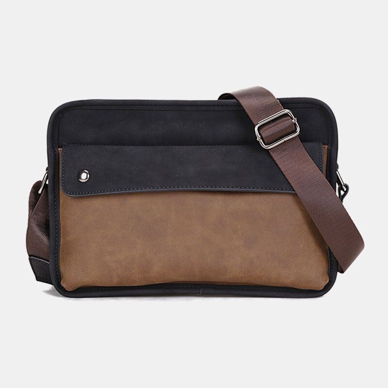 Heren Pu Lederen Anti-diefstal Britse Retro Crossbody Tassen Schoudertas Messenger Bag