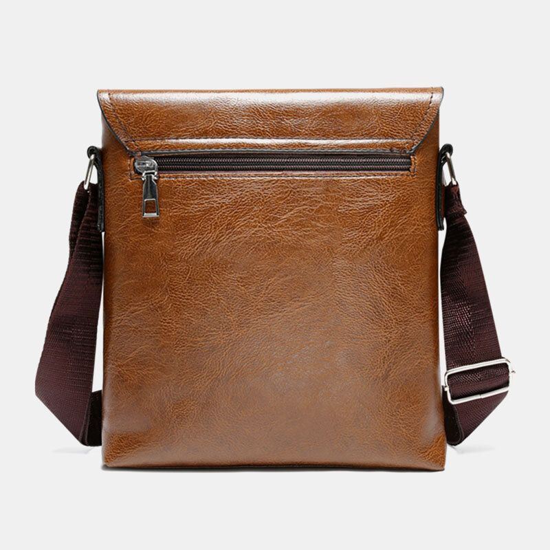 Heren Pu Lederen Anti-diefstal Schouder Grote Capaciteit Retro 6.3 Inch Telefoontas Crossbody Tassen