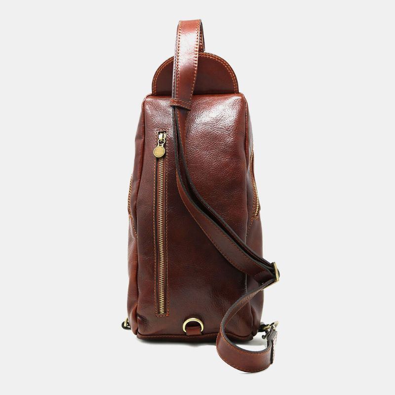 Heren Pu Lederen Anti-diefstal Vintage Casual Schoudertas Crossbody Tas Borsttas Sling Bag Hippie Bag