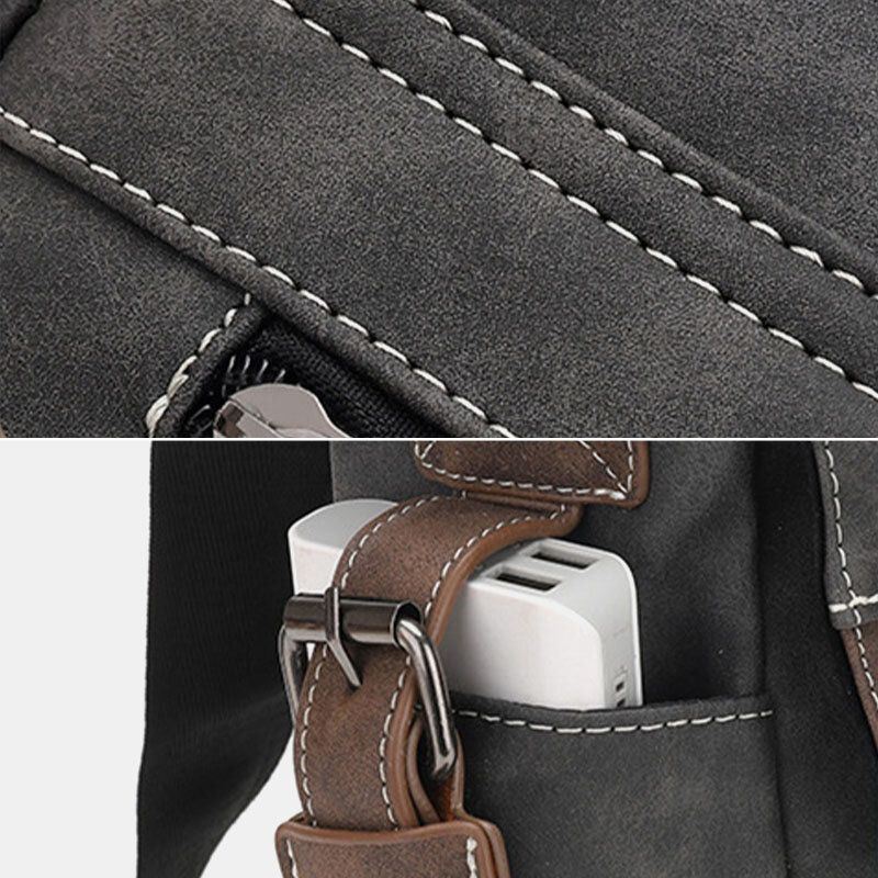 Heren Pu Lederen Flap-over Grote Capaciteit Crossbody Tassen Casual Mode Multi-pocket Messenger Bag Handtas Schoudertas