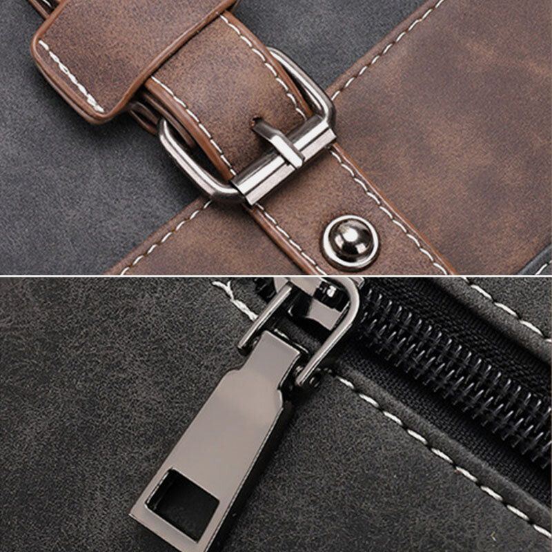 Heren Pu Lederen Flap-over Grote Capaciteit Crossbody Tassen Casual Mode Multi-pocket Messenger Bag Handtas Schoudertas