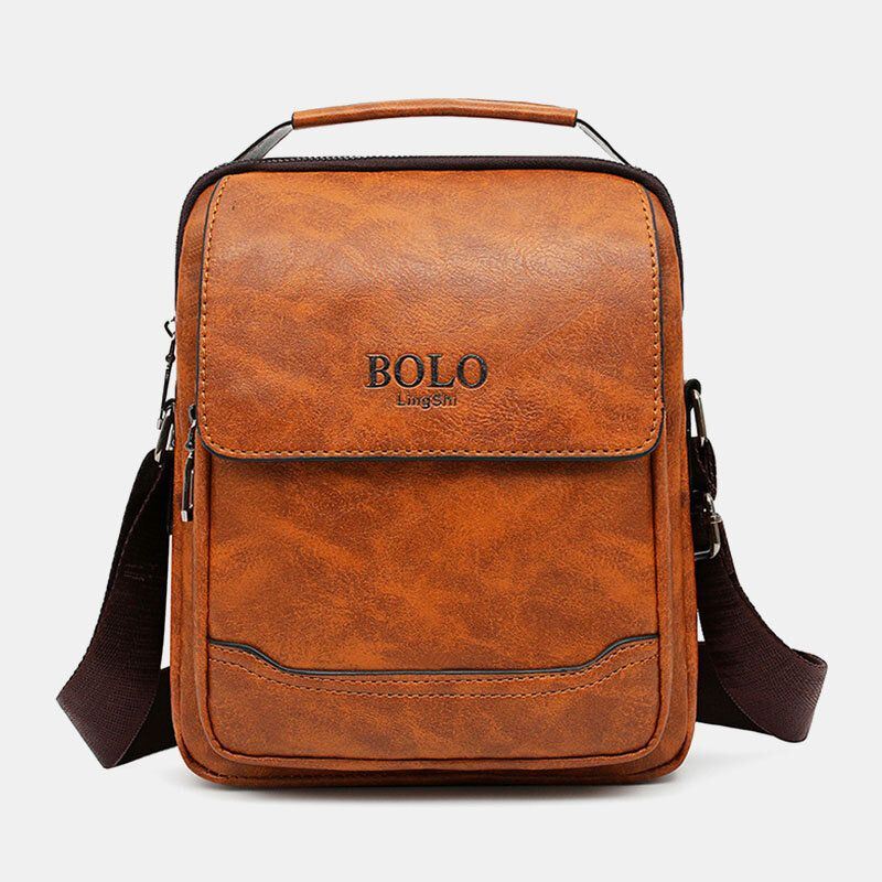 Heren Pu Lederen Multi-pocket Anti-diefstal Retro Crossbody Tassen Schoudertas Handtas Messenger Bag Aktetas