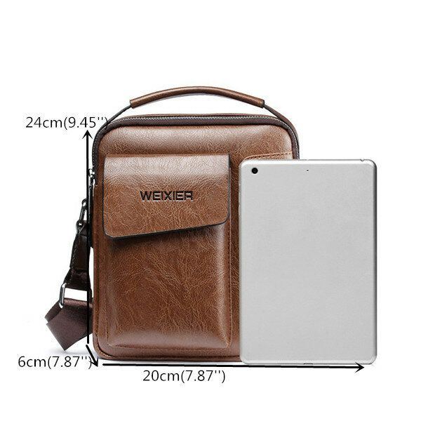 Heren Pu Lederen Vintage Handtas Retro Crossbody Tas Schoudertas