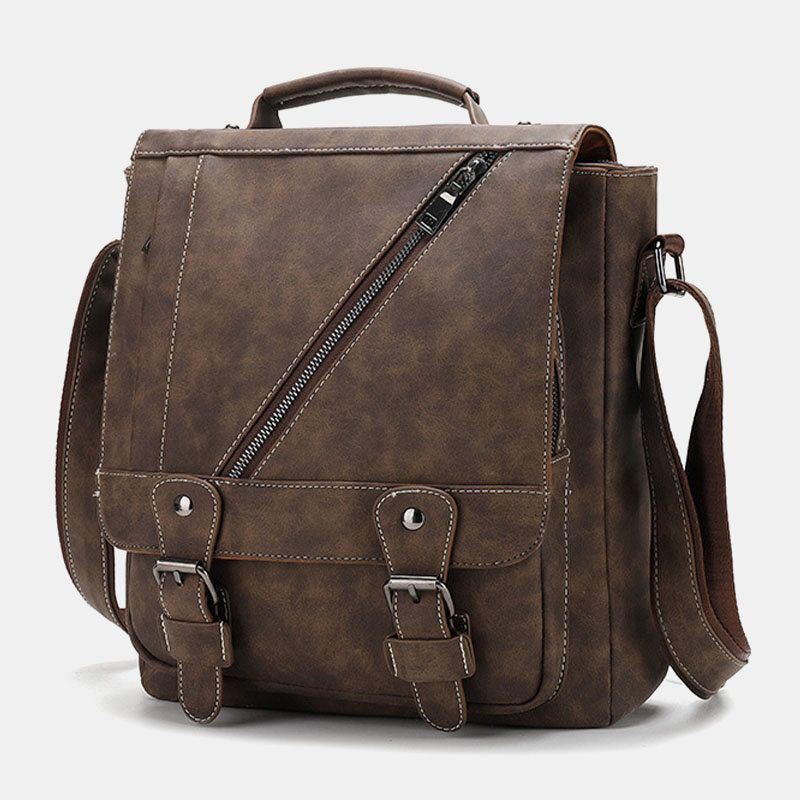 Heren Pu Leer Grote Capaciteit Vintage Casual Waterdicht Ademend Crossbody Tassen Schoudertassen Handtas