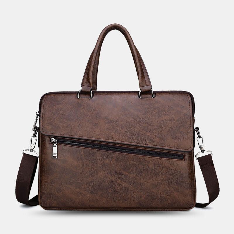 Heren Pu Leer Multifunctionele Anti-diefstal Vintage Zakelijke Messenger Bag Crossbody Tas Handtas Schoudertas